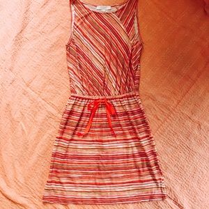 Loft Casual Cotton Multi-Stripe Dress